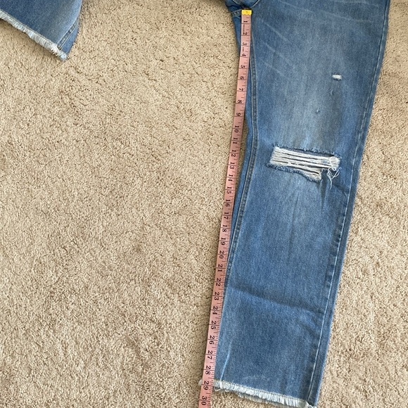 Avec Les Filles Distressed Button Fly Straight Raw Hem Jeans Size 29 - Picture 12 of 13